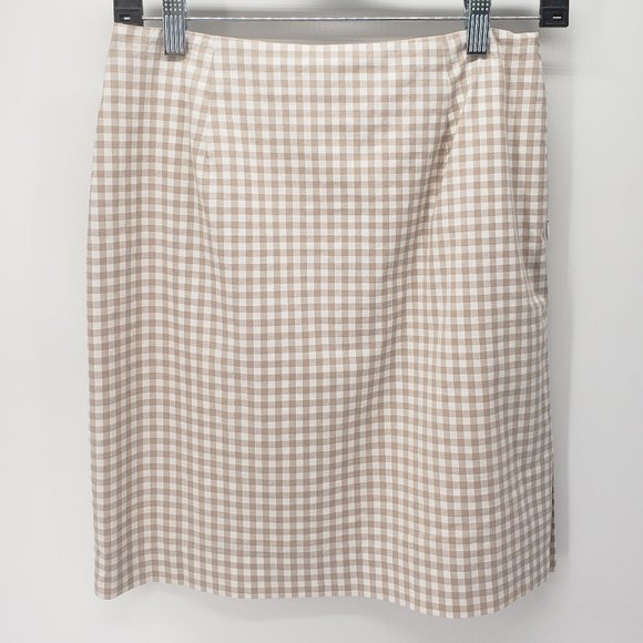 Sam TY | Checker Skirt | Tan & White - Picture 1 of 4